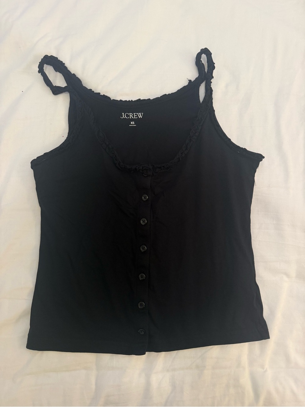 J.Crew Ruffle Button Tank Top